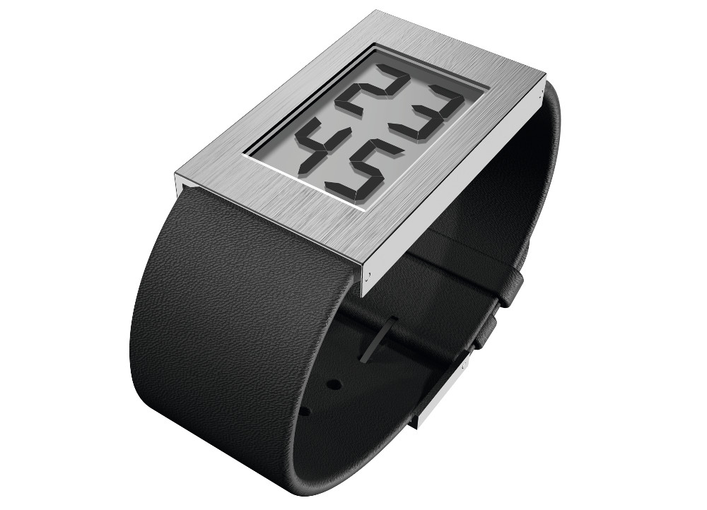 ROSENDAHL Armbanduhr Digital Watch I Large Edelstahl Lederband Schwarz 43280