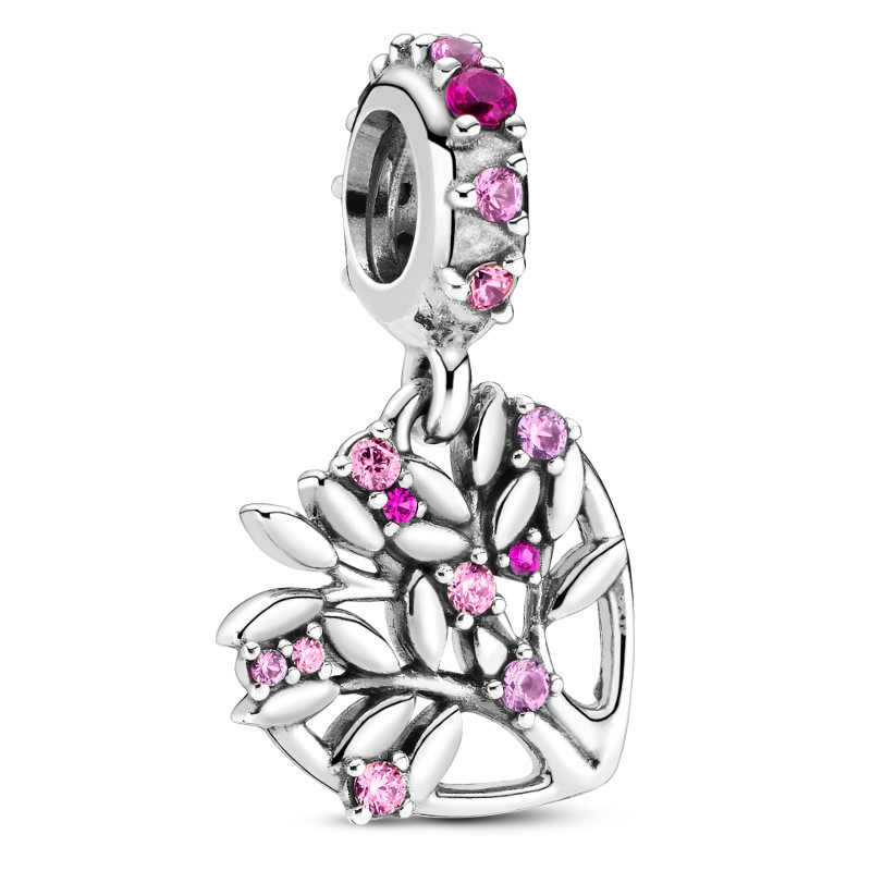 PANDORA Silberelement Anhänger Pink Heart Family Tree 799153C01
