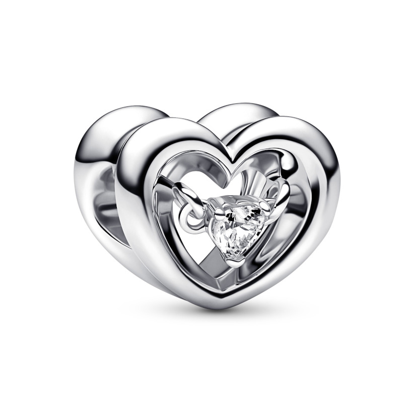 PANDORA Silberelement Heart & Floating Stone 792493C01