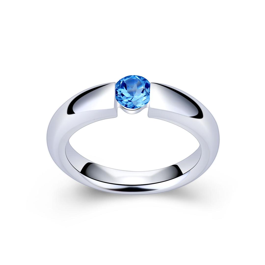 FRITSCH STERLING Ring 925/- Silber Swiss Blue Topas 01229