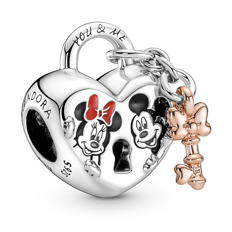 PANDORA Disney Silber Charm Minnie & Mickey Maus Schloß 780109C01
