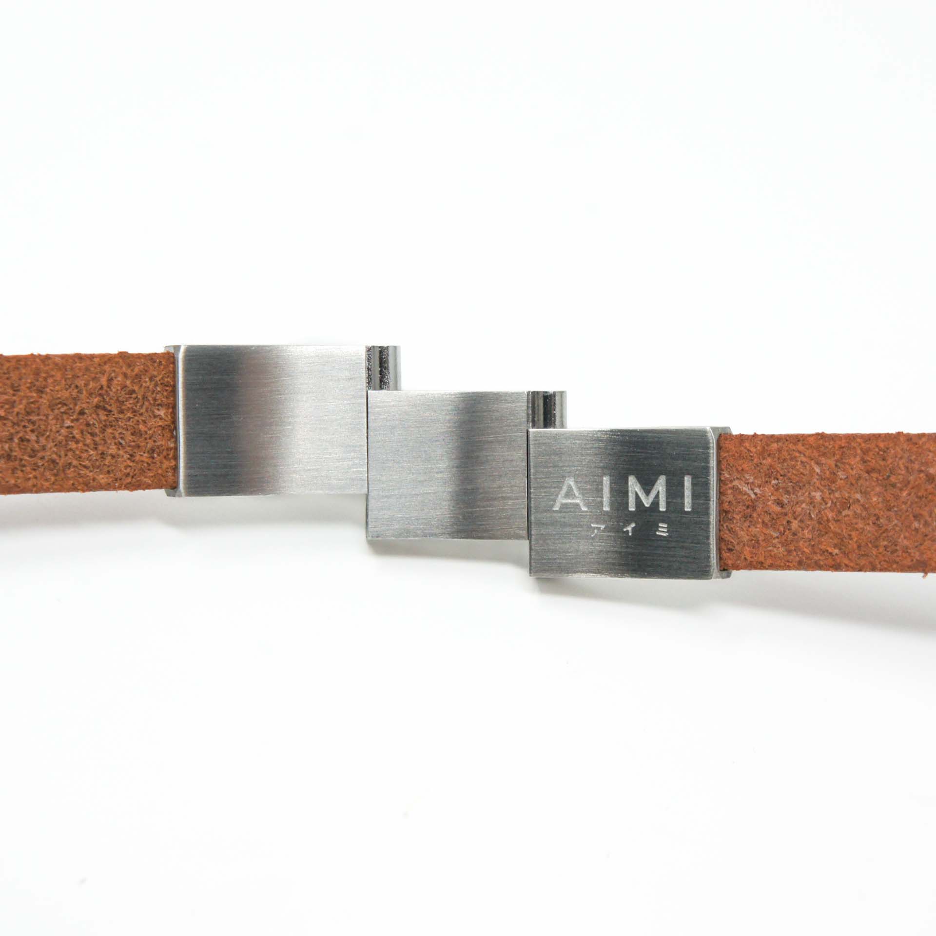 AIMI BANDIES Armband Leder Lava Edelstahl 2-013-M-01
