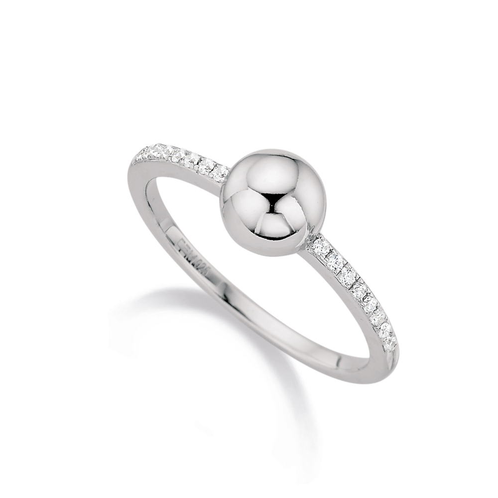 CEM Ring 925/- Silber Rhodiniert Zirkonia S-02188R