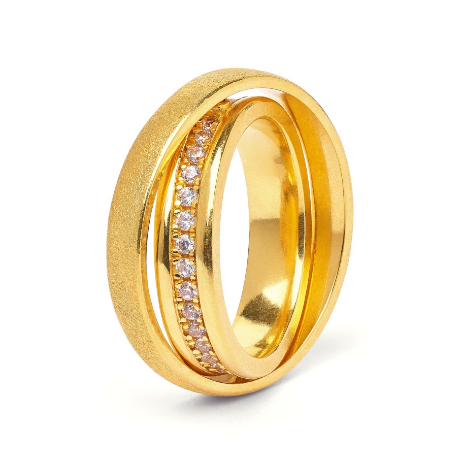 BERND WOLF Ring Silber Goldplattiert HIDEAWAY Zirkonia 5400000156