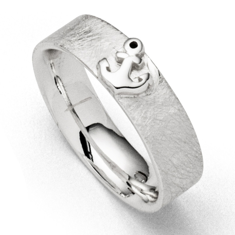 DUR Ring Silber Rhodiniert Anker R5492