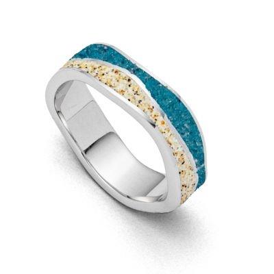 DUR Ring Silber Rhodiniert Steinsand R5105