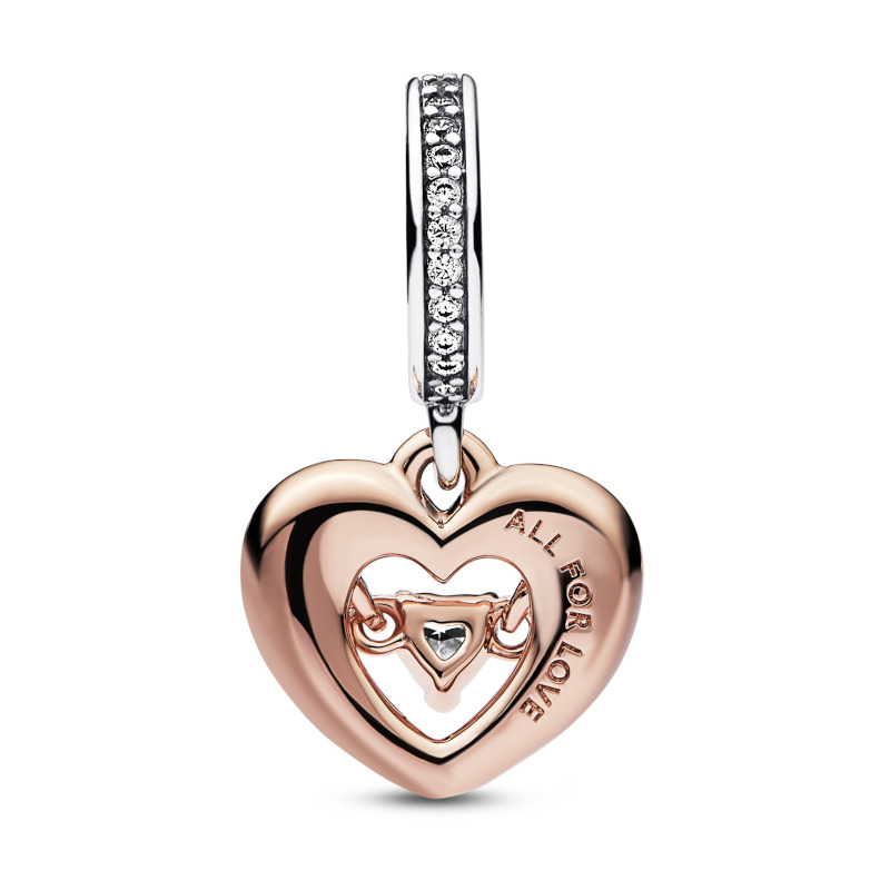 PANDORA Charm Silber 14kt rose gold plated Radiant Heart 782450C01