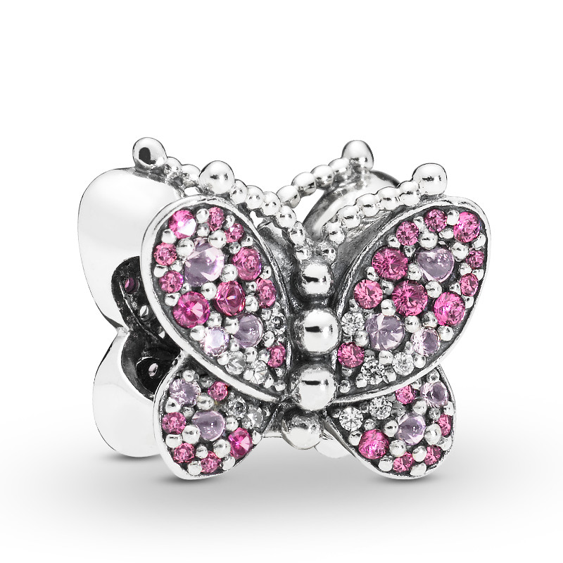 PANDORA Silberelement Dazzling Pink Butterfly 797882NCCMX