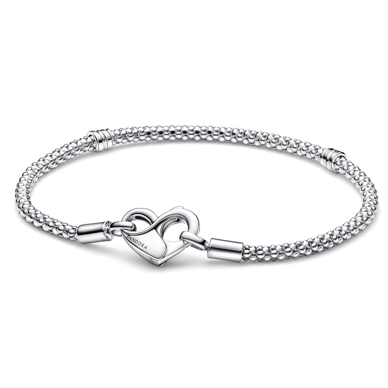 PANDORA Silberarmband Studded Chain Heart 592453C00