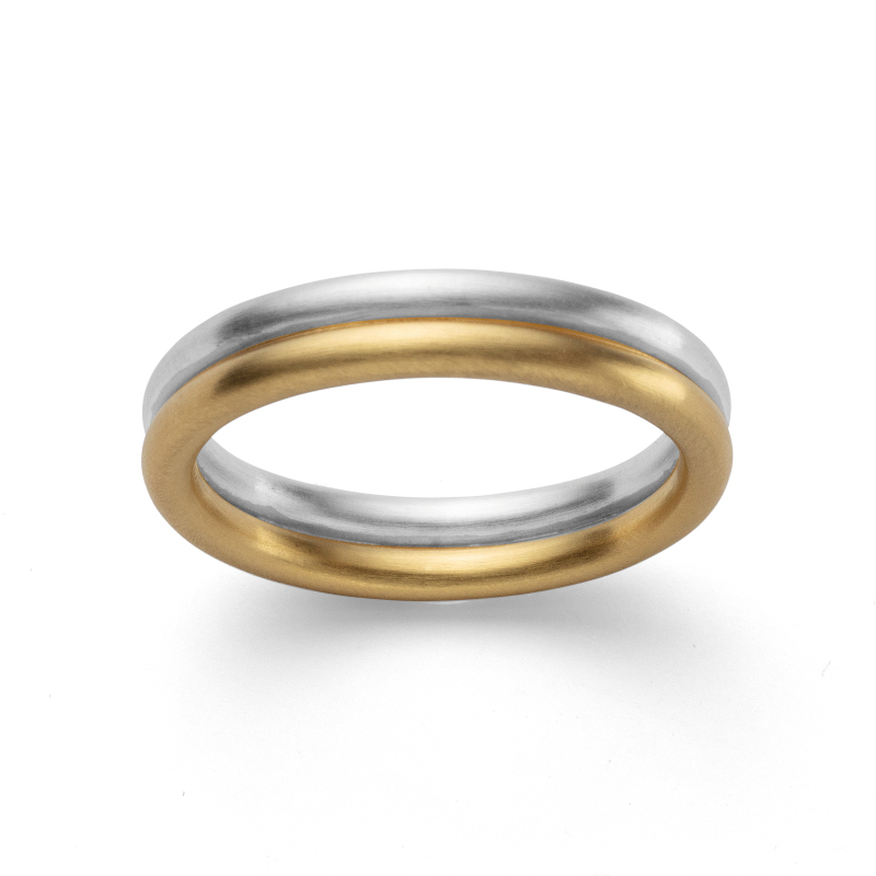 Bastian Inverun Ring 925/- Silber Bicolor 40871