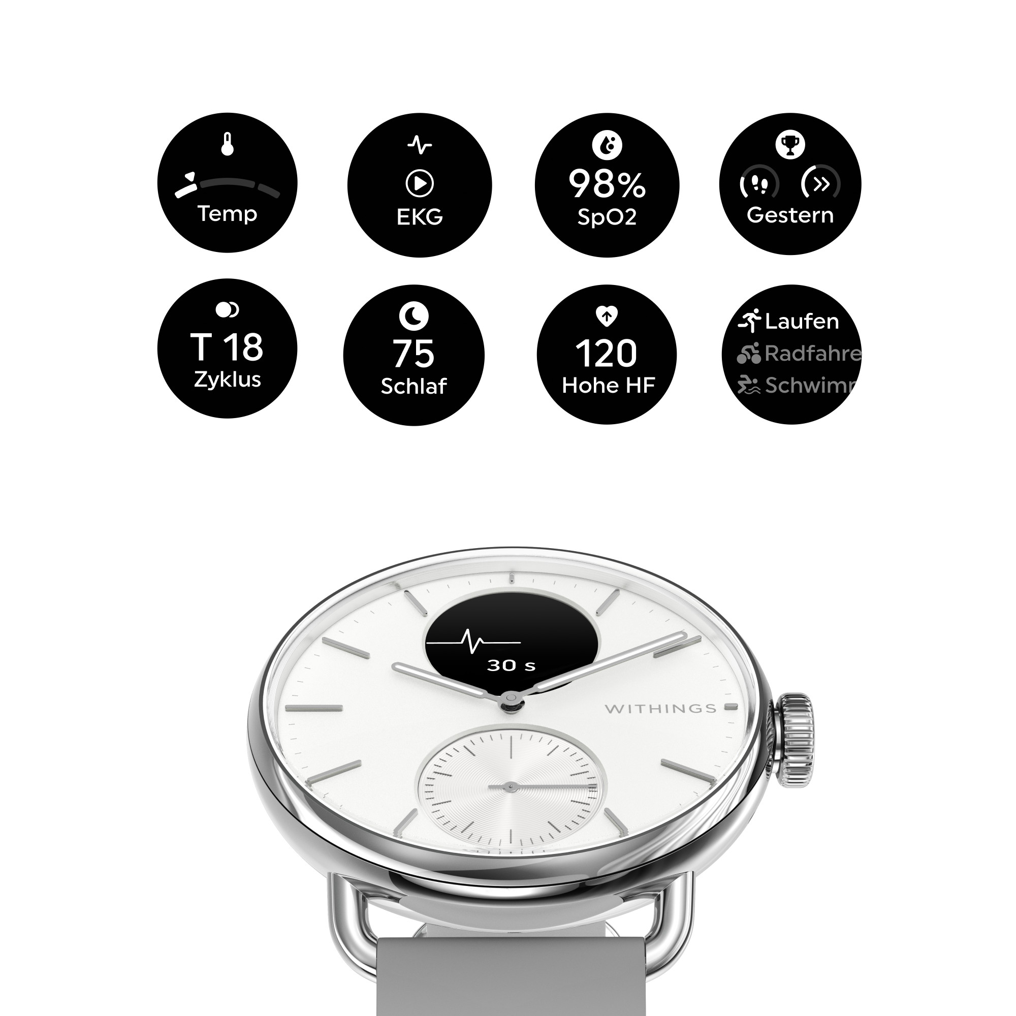 WITHINGS Scanwatch 2 Pearl White 38mm HWA10-MODEL2-ALL-IN