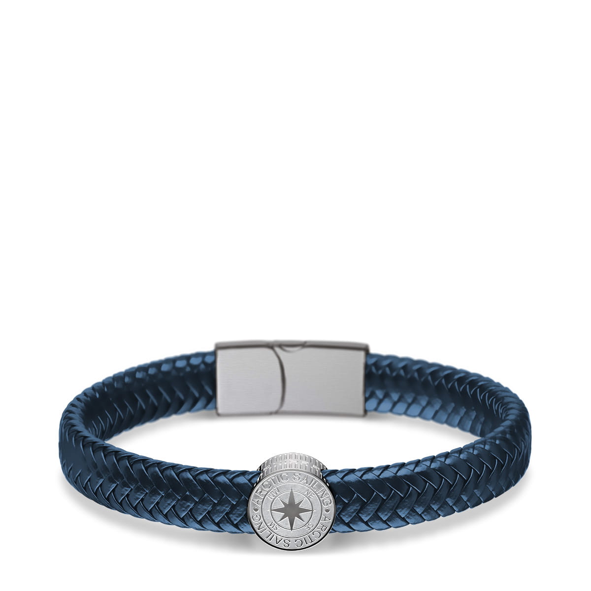 Bering Armband Edelstahl Leder Blau 633-817-X0