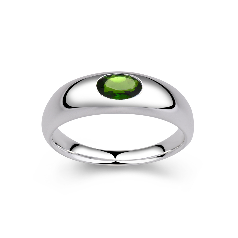 FRITSCH STERLING Ring 925/- Silber Chromediopsid 01256