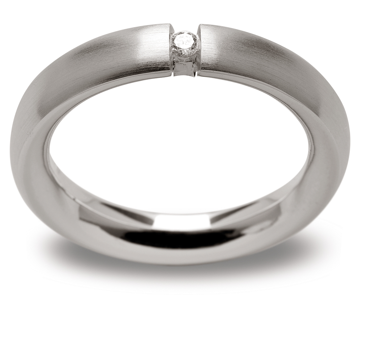 Bastian Inverun Ring 925/- Silber Rhodiniert mit Diamant 26561