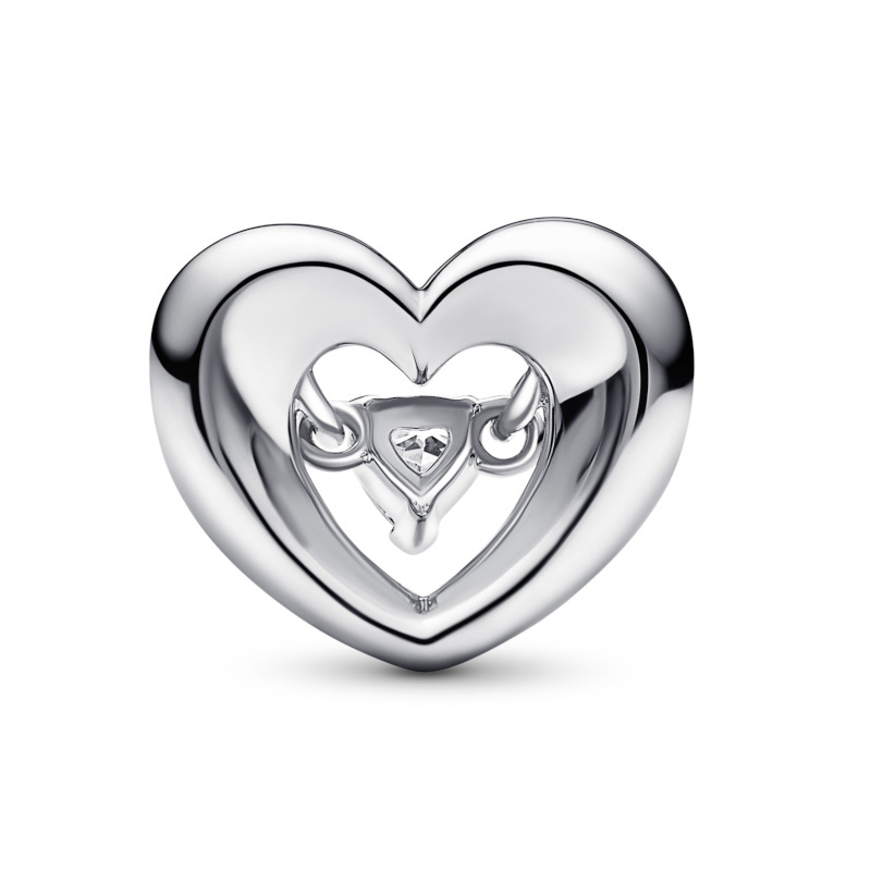PANDORA Silberelement Heart & Floating Stone 792493C01