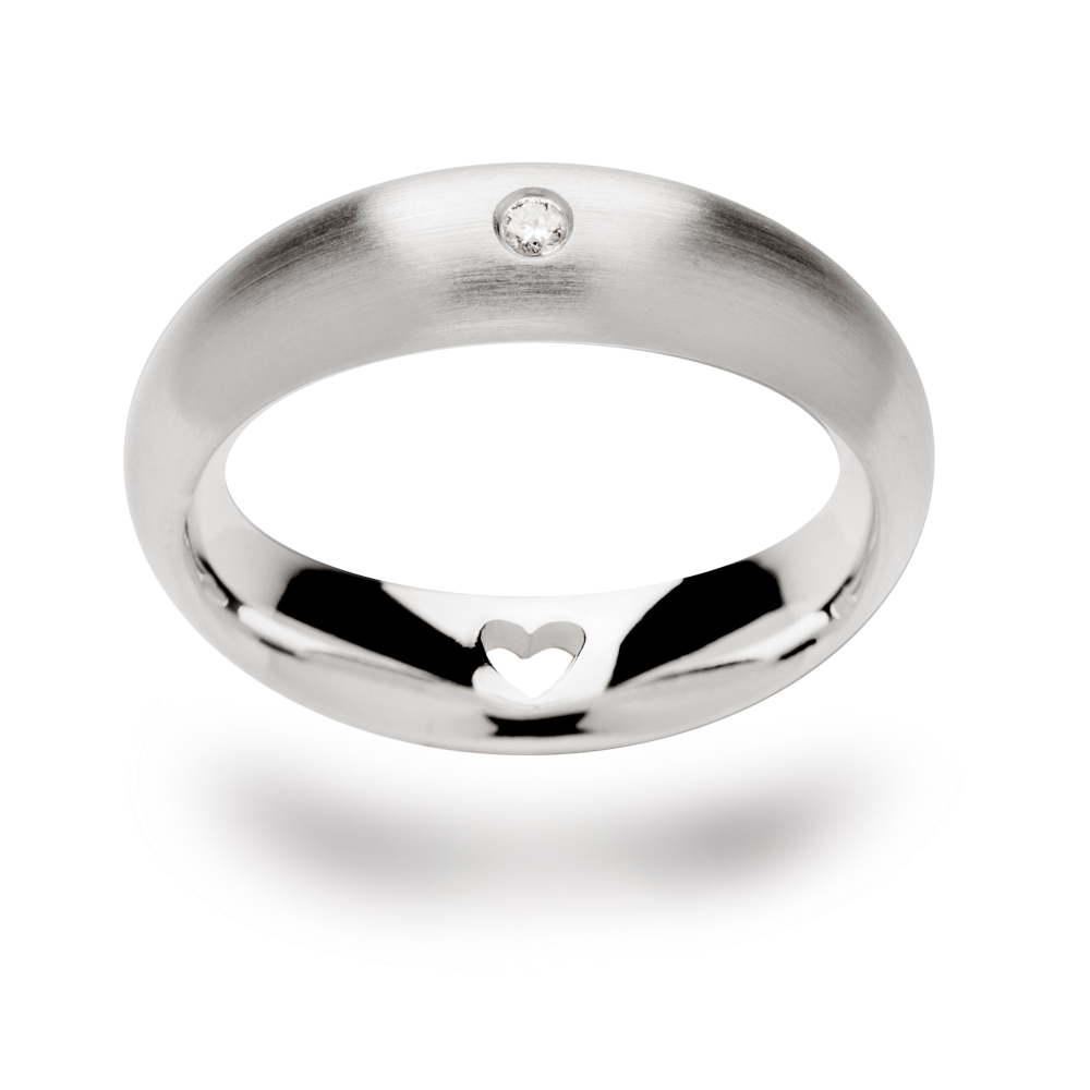 Bastian Inverun Ring 925/- Silber Rhodiniert mit Diamant 20571