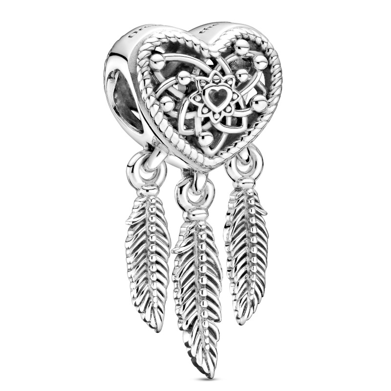 PANDORA Silberelement Heart & Three Feathers Dreamcatcher 799107C00