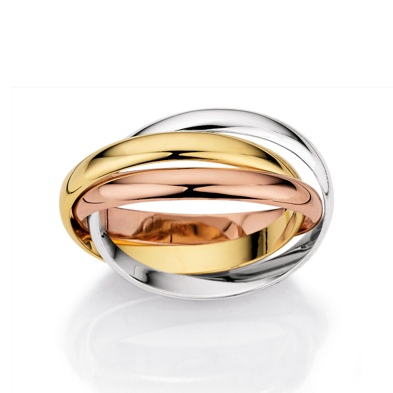 CEM Ring 925/- Silber Tricolor S-01742R
