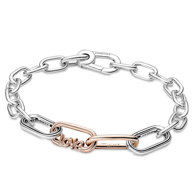 PANDORA ME Styling Love Word Link 14k Rose gold Plated 789686C00