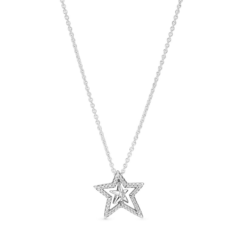 PANDORA Silberkette Pavé Asymmetric Star 390020C01-45