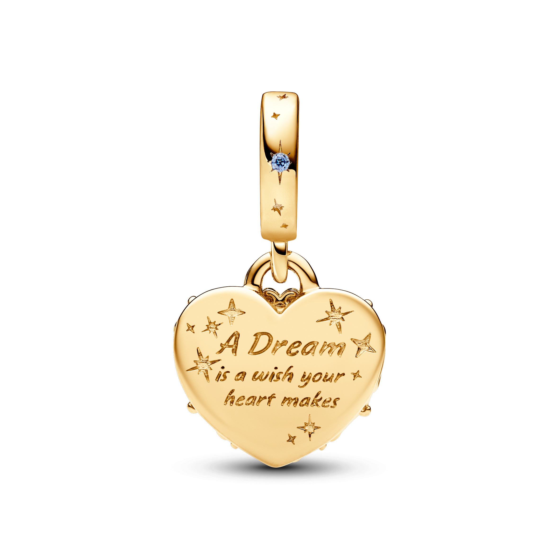 PANDORA Disney Charm 14 kt gold plated Cinderella`s Carriage & Heart 763072C01
