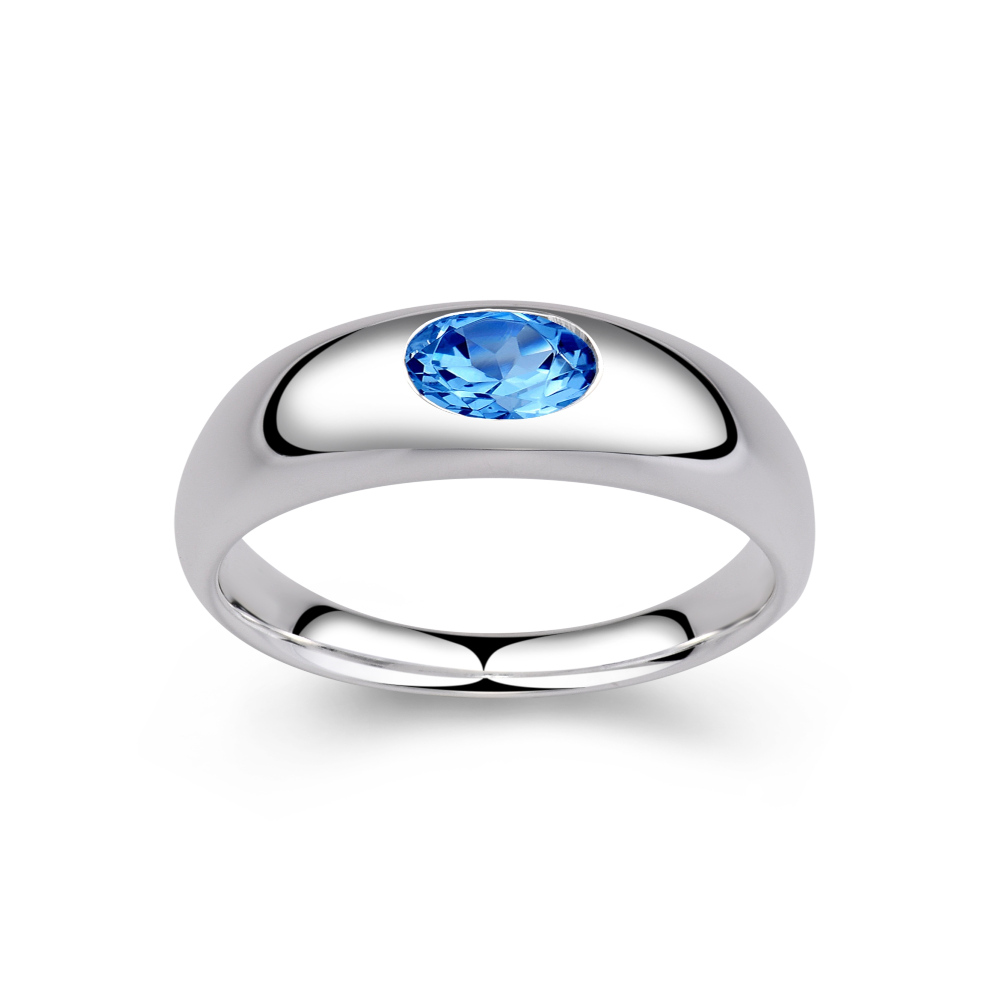 FRITSCH STERLING Ring 925/- Silber Swiss Blue Topas 01254