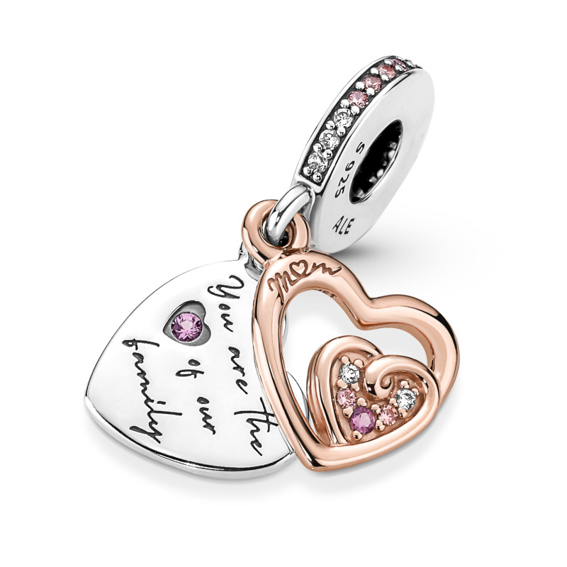 PANDORA Charm Silber 14kt rose gold plated Entwined Infinite Hearts 781020C01