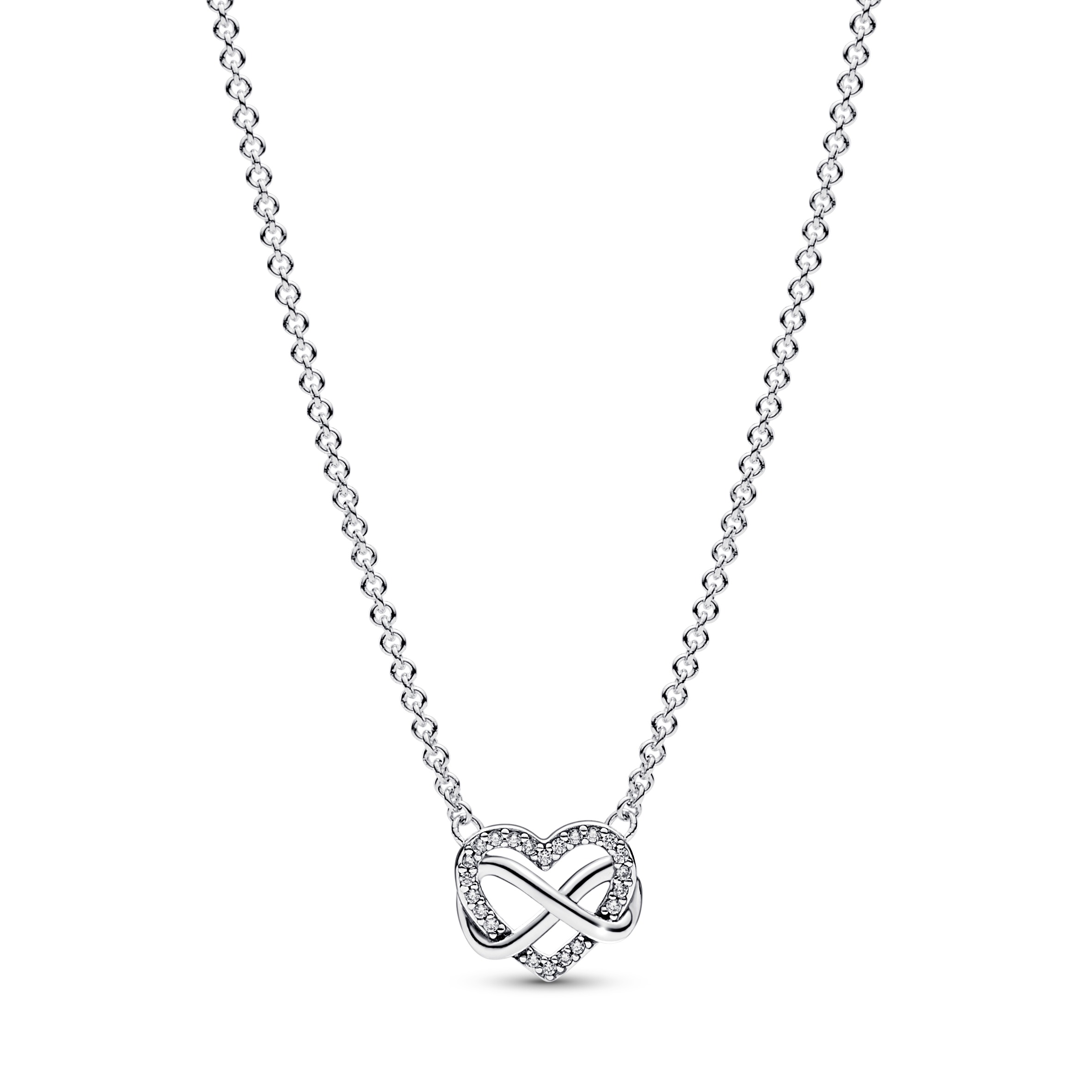 PANDORA Silberkette Sparkling Infinity Heart 392666C01