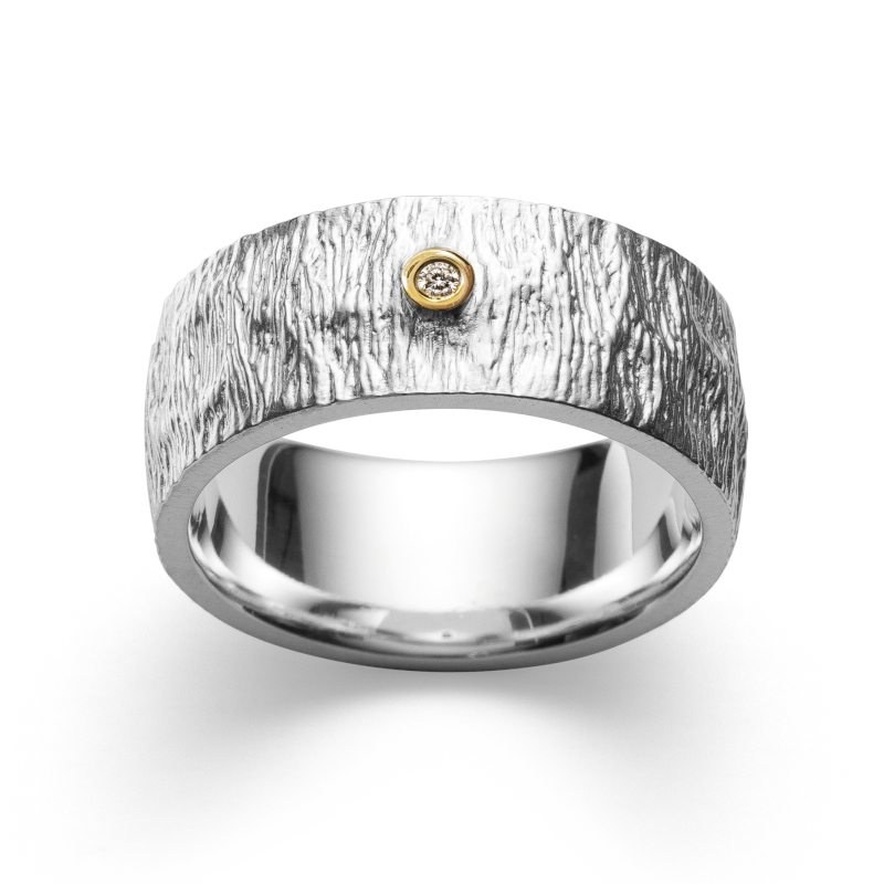 Bastian Inverun Ring 925/- Silber Teilvergoldet Diamant 40211