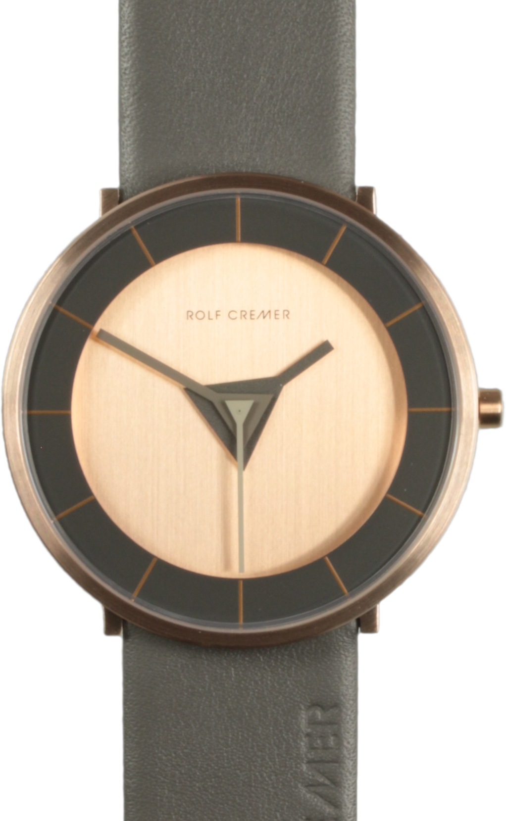 ROLF CREMER Armbanduhr TRI Rosé Lederband Grau 505706