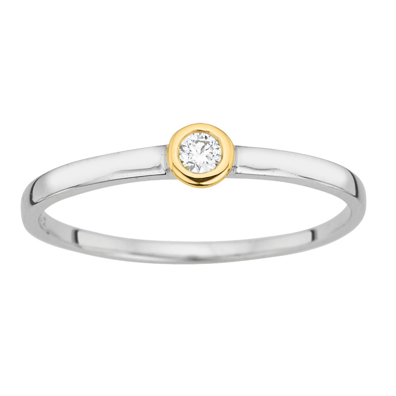 CEM Ring 585/- Weißgold Bicolor Brillant G5-00426R