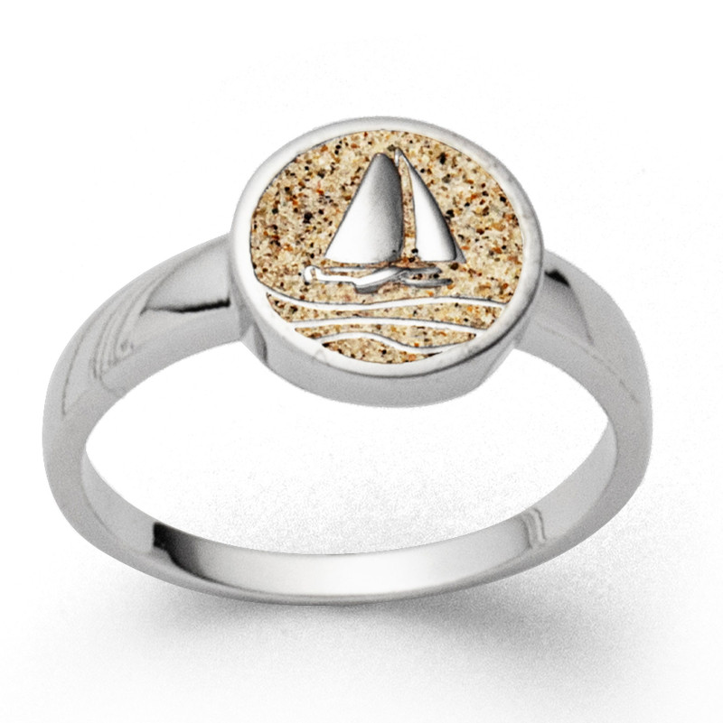 DUR Ring Silber Rhodiniert Ahoi Strandsand R5637
