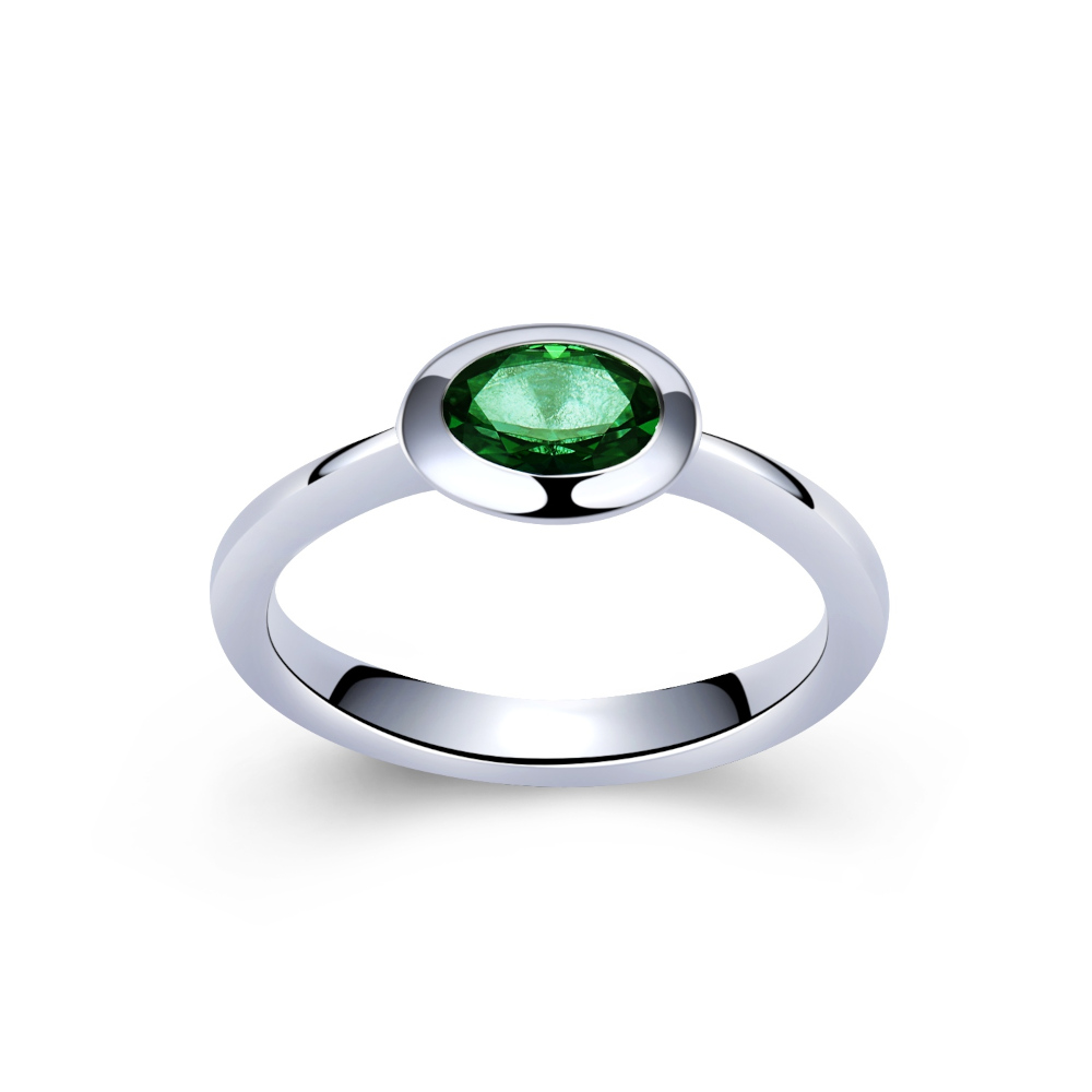 FRITSCH STERLING Ring 925/- Silber Chromediopsid 01270