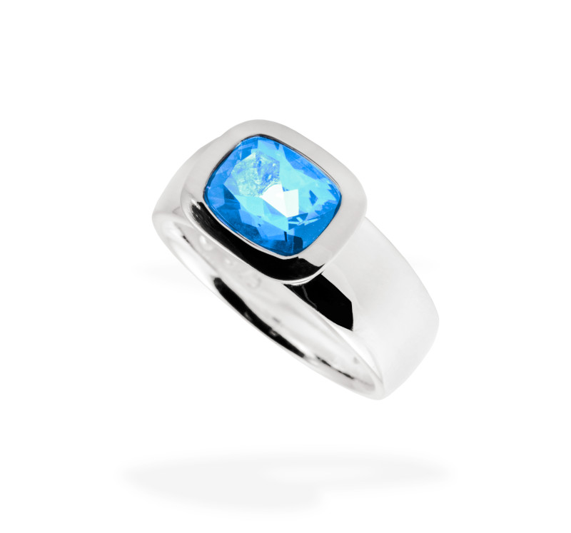 FRITSCH STERLING Ring 925/- Silber Swiss Blue Topas 01123