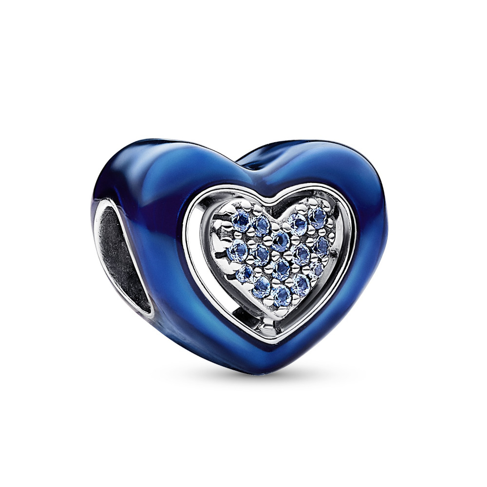 PANDORA Silberelement Blue Spinnable Heart 792750C01