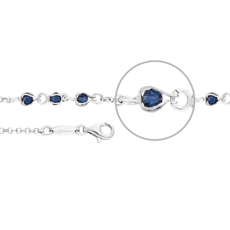DER KETTENMACHER Armband Silber Rhodiniert Quarz Blau AG2-19S