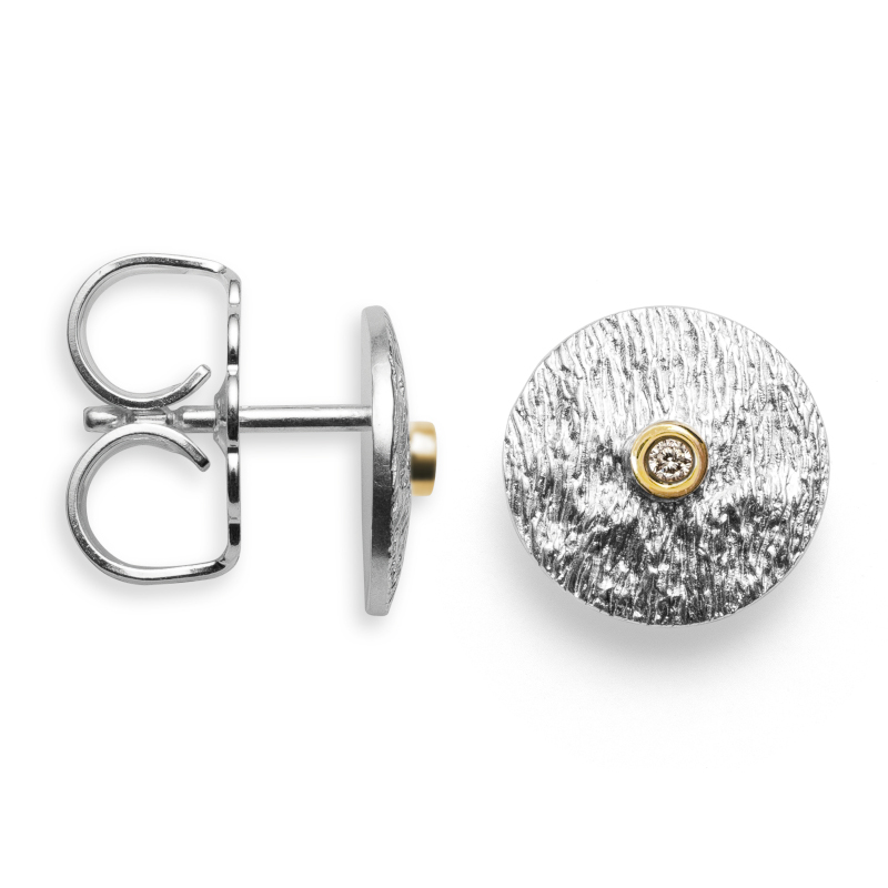 Bastian Inverun Ohrstecker 925/- Silber Rhodiniert Diamant 40201