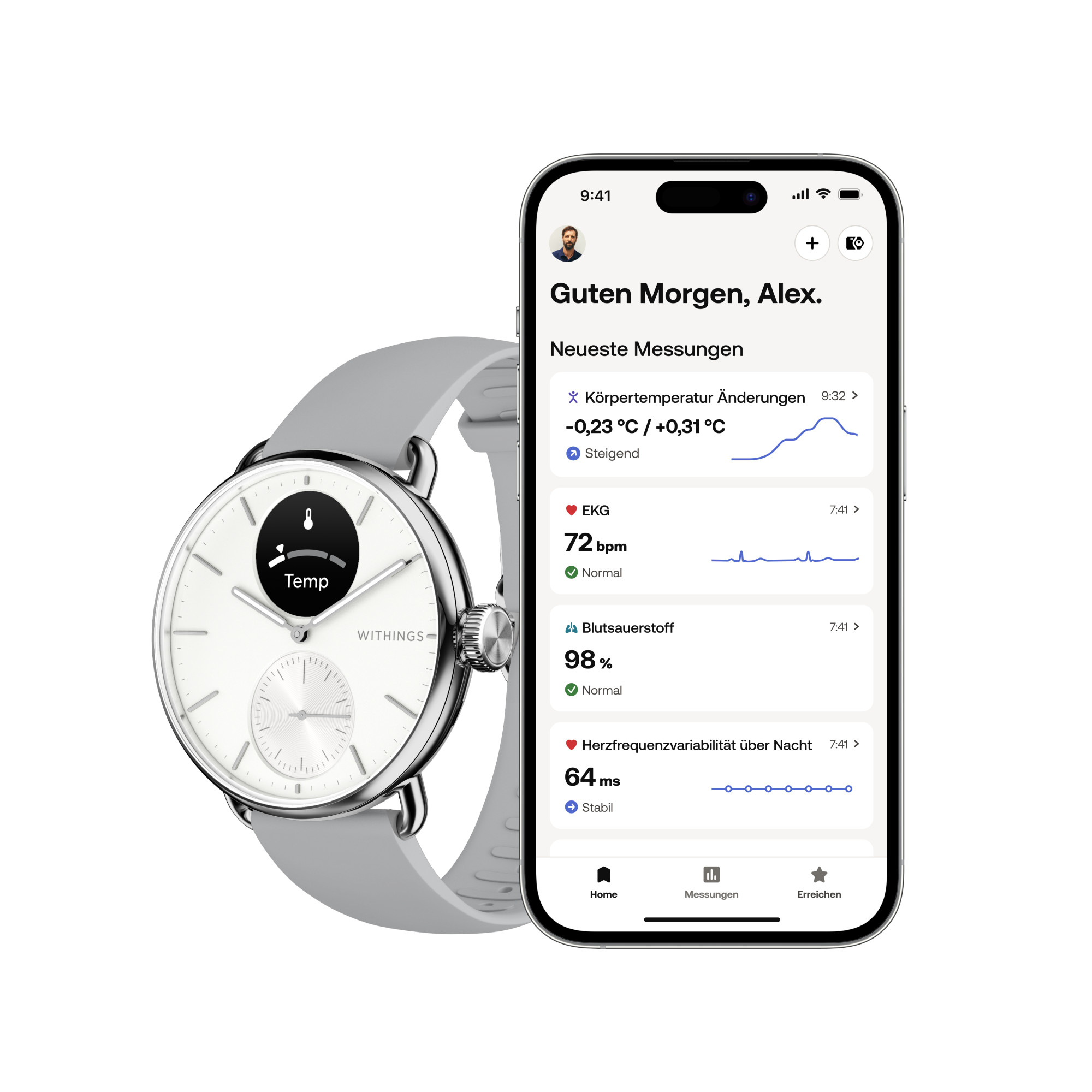 WITHINGS Scanwatch 2 Pearl White 38mm HWA10-MODEL2-ALL-IN