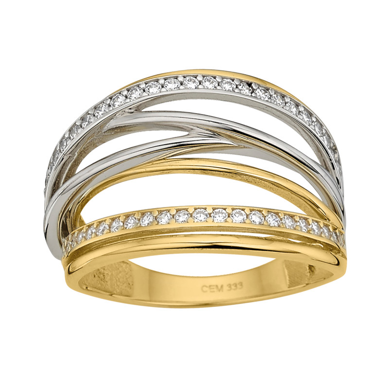 CEM Ring 333/- Gold Bicolor Zirkonia G3-00692R