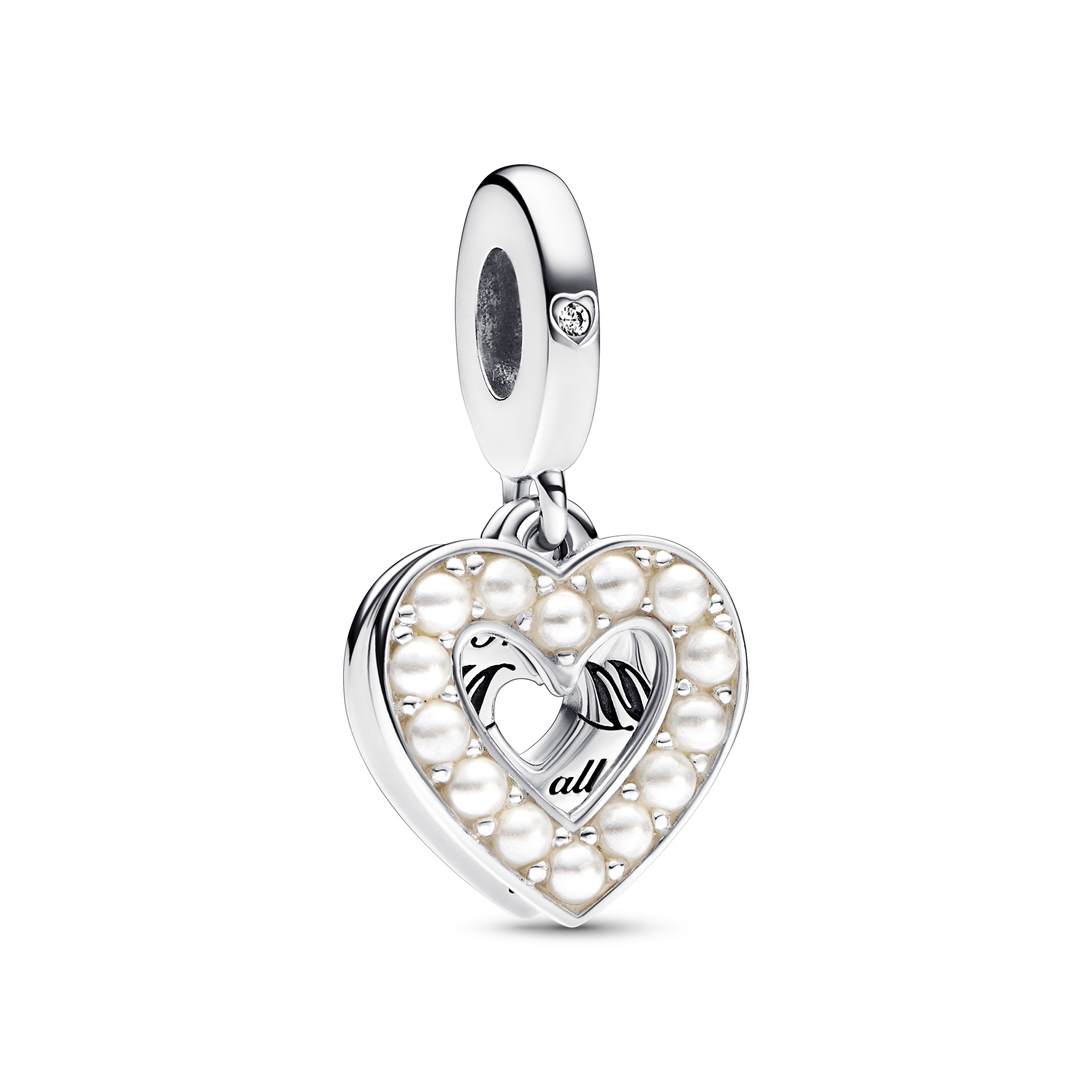 PANDORA Silberelement Pearlescent White Heart 792649C01