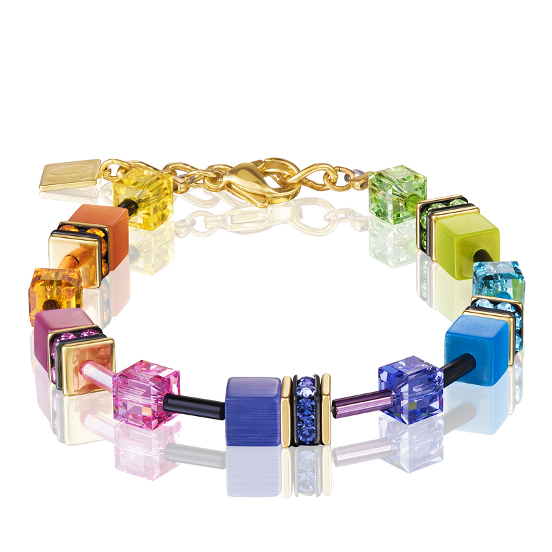 COEUR DE LION Armband Geo Cube Multicolor Rainbow-Gold 2 2838/30-1573