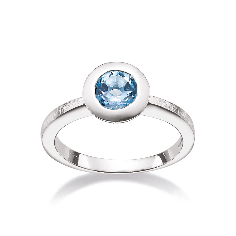 CEM Ring 925/- Silber Rhodiniert Blautopas S-01705R