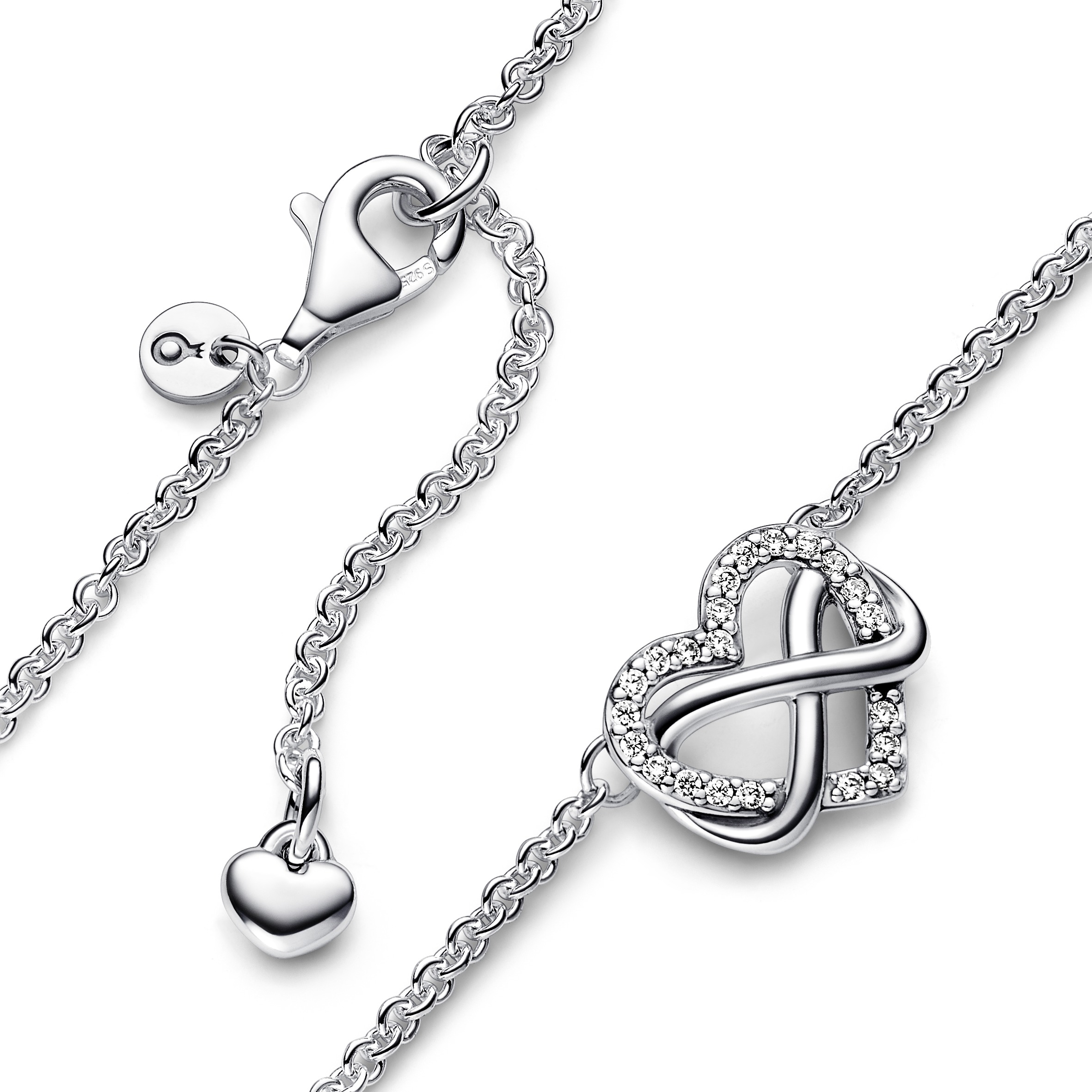 PANDORA Silberkette Sparkling Infinity Heart 392666C01