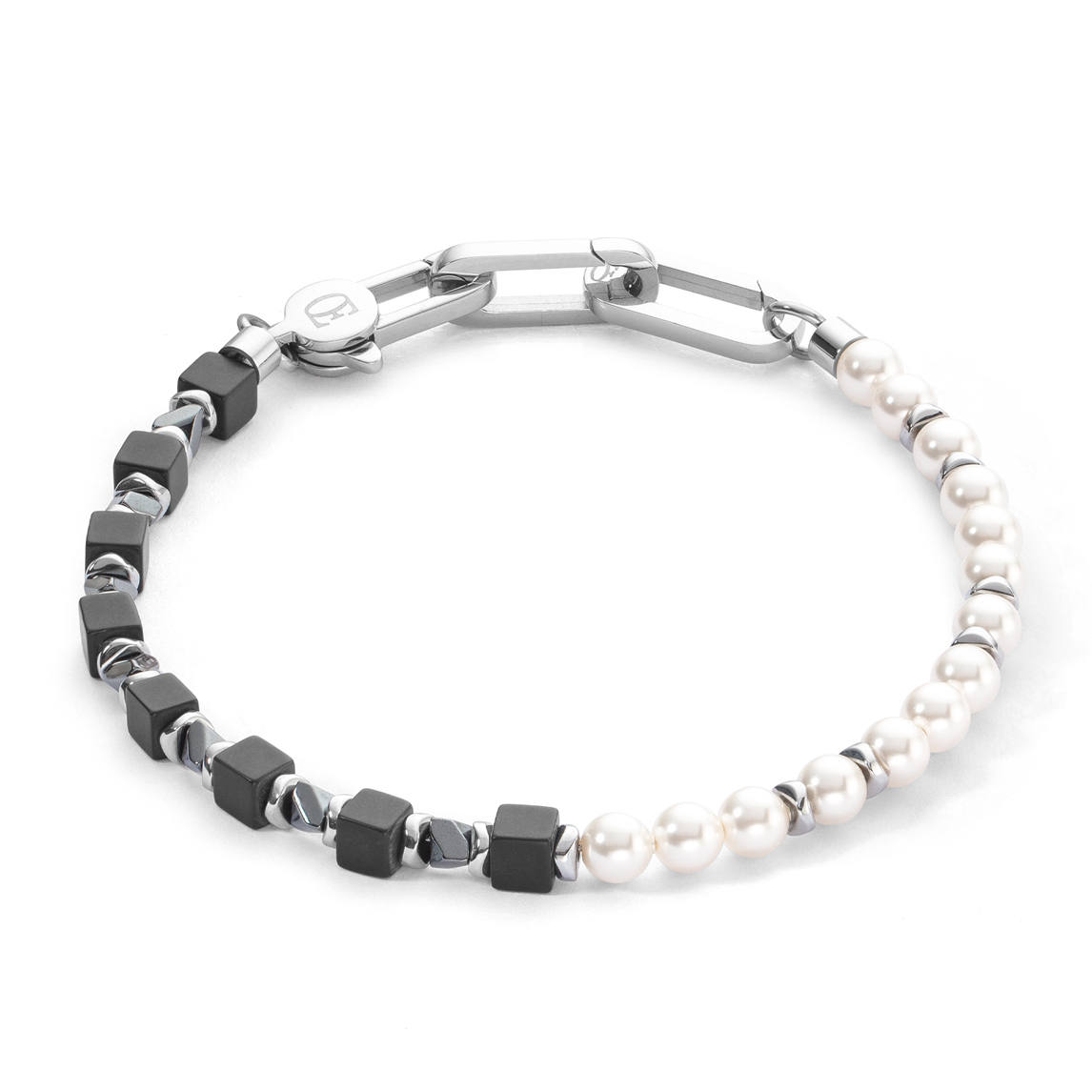 COEUR DE LION Armband Precious Pearls Fusion Onyx Edelstahl 0907/30-1300
