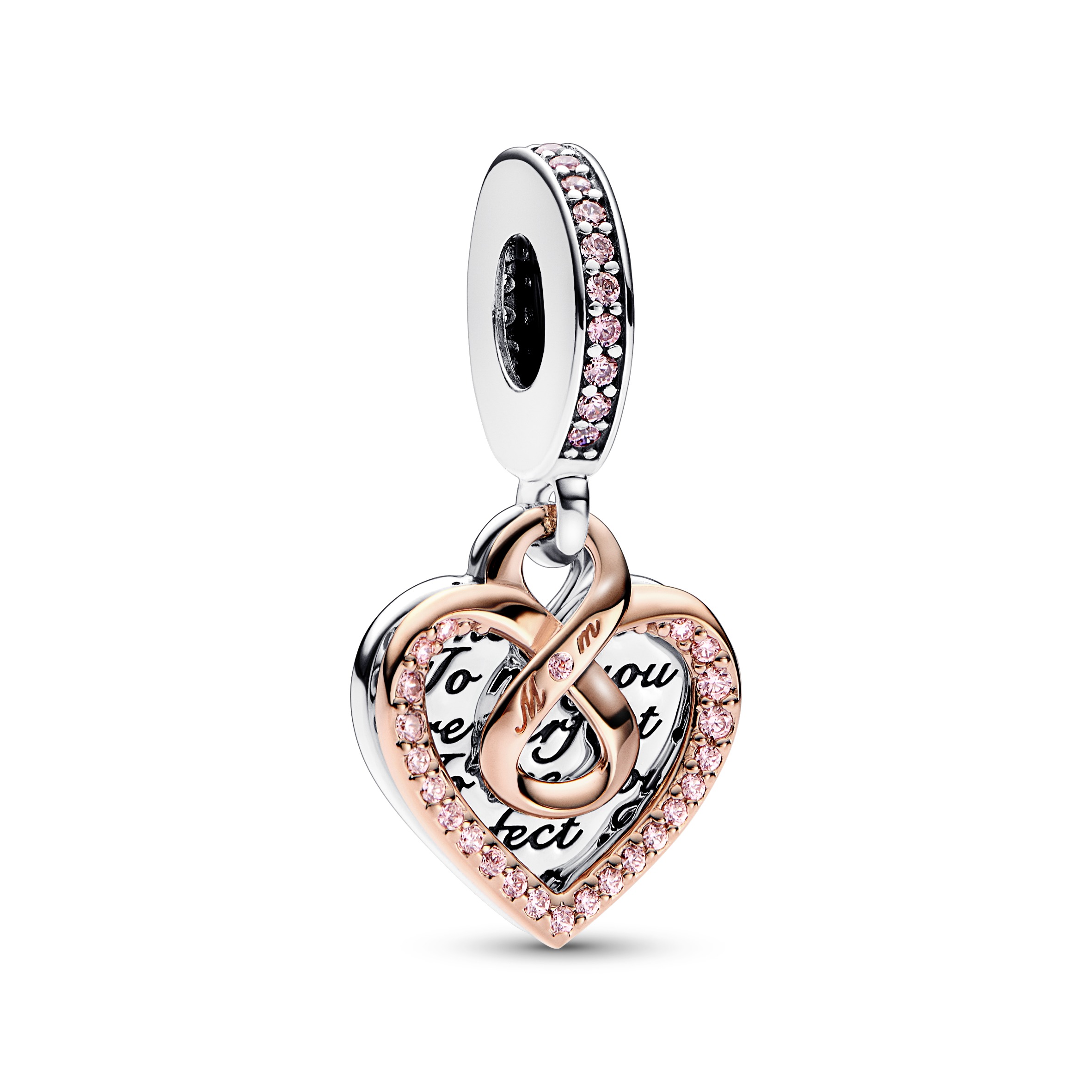 PANDORA Charm Silber 14kt rose gold plated Infinity Heart Double 782641C01