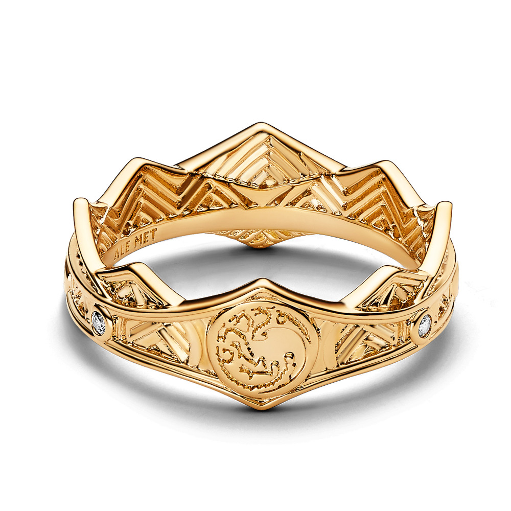 PANDORA Game of Thrones Ring 14k Gold plated House of the Dragon Crown 162969C01