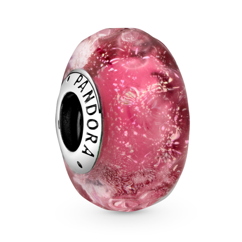 PANDORA Silberelement Muranoglas Wavy Fancy Pink 798872C00