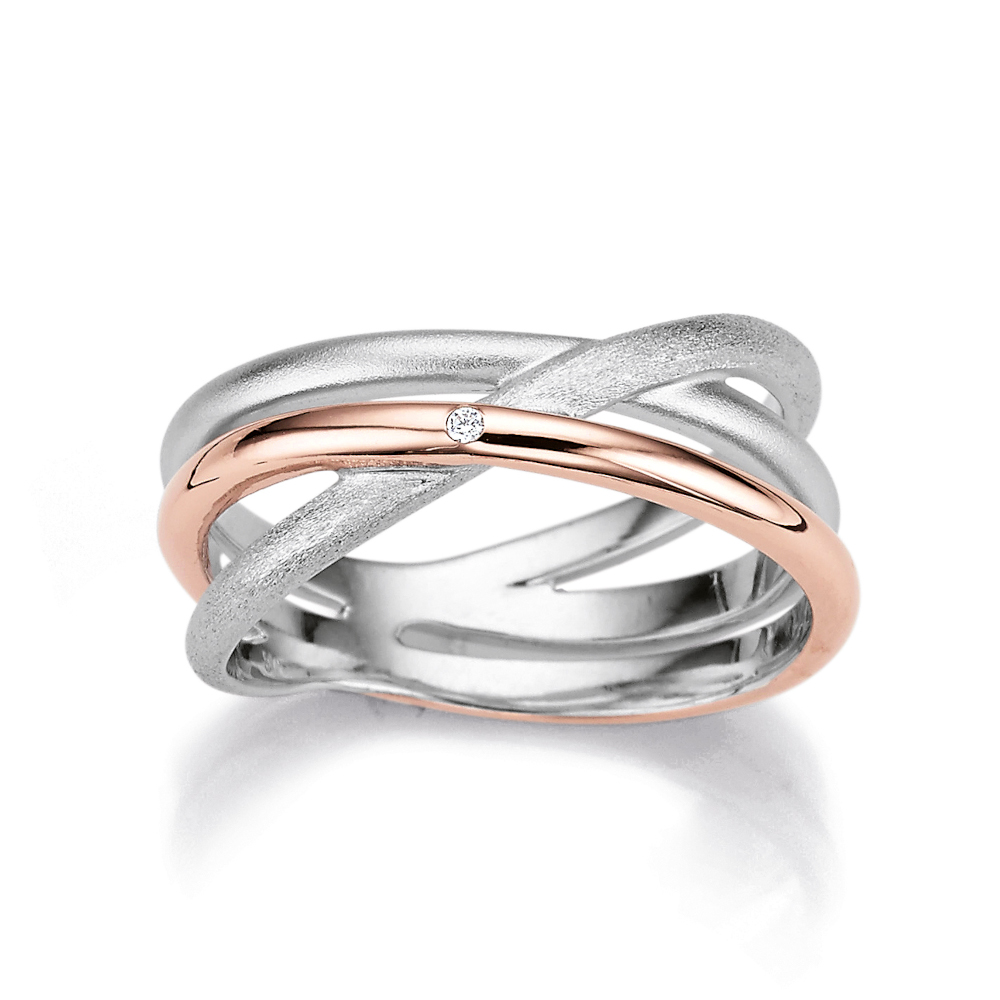 CEM Ring 925/- Silber Rosévergoldung Zirkonia S-02244R